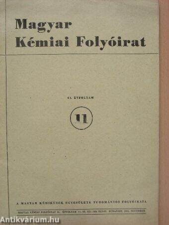 Magyar Kémiai Folyóirat 1955. november