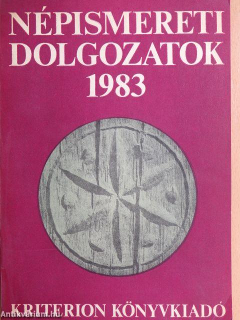 Népismereti dolgozatok 1983