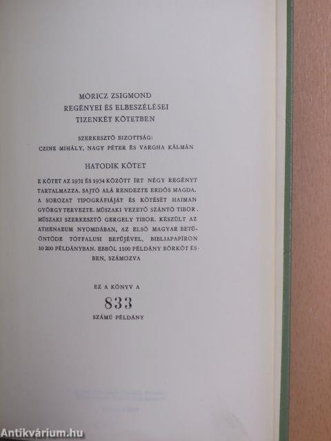 Móricz Zsigmond regényei és elbeszélései 1-12.