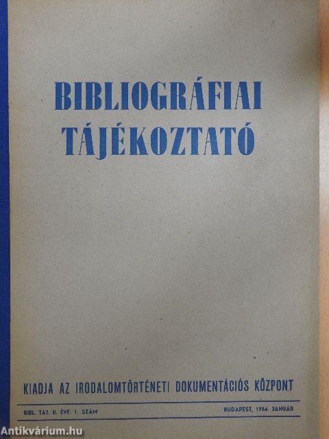 Bibliográfiai tájékoztató 1954. január 