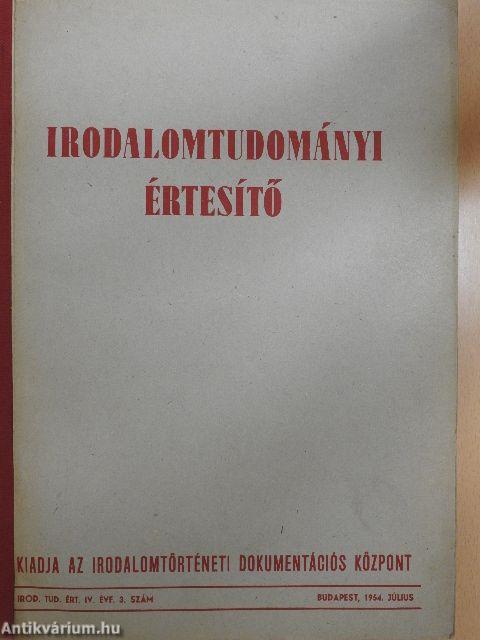 Irodalomtudományi értesítő 1954. július