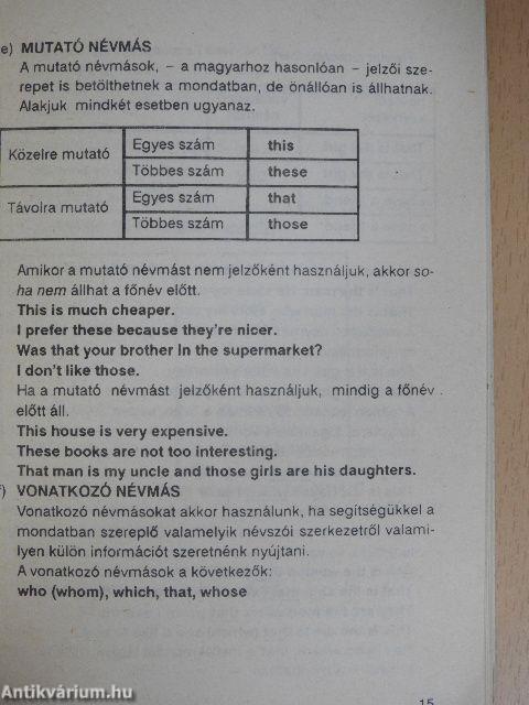 Angol nyelvtani segédkönyv tanulóknak