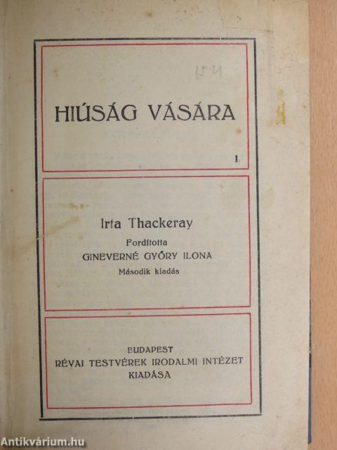 Hiúság vására I-II.