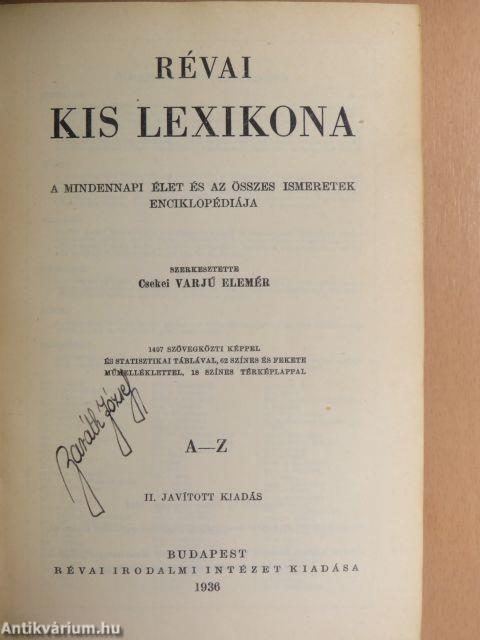 Révai kis lexikona A-Z