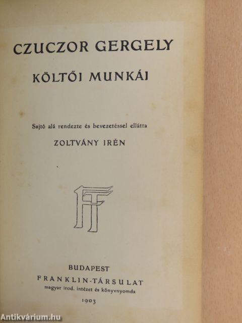 Czuczor Gergely költői munkái