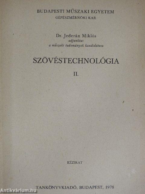 Szövéstechnológia II.