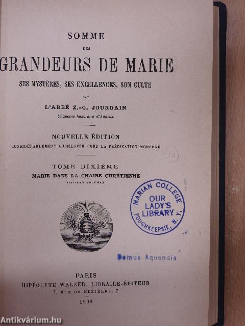 Somme des Grandeurs de Marie 10.