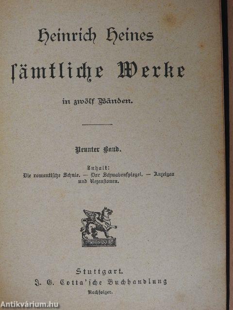 Heinrich Heines Sämtliche Werke in zwölf Bänden 9. (gótbetűs)