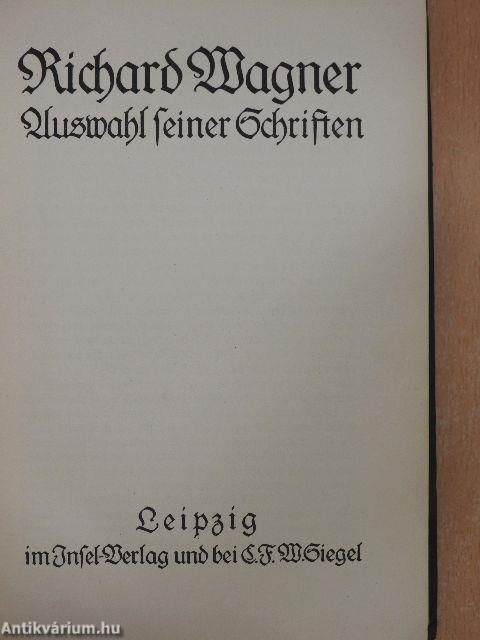 Richard Wagner Auswahl seiner Schriften (gótbetűs)