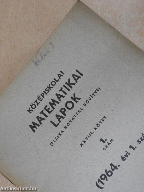 Középiskolai matematikai lapok 1964/1.