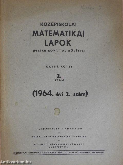 Középiskolai matematikai lapok 1964/2.