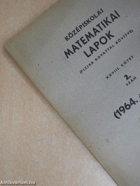 Középiskolai matematikai lapok 1964/2.