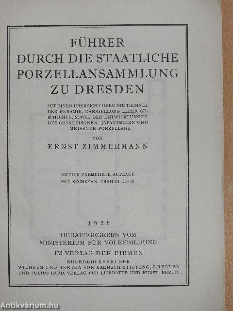 Führer durch die Staatliche Porzellansammlung zu Dresden