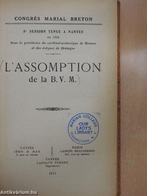 L'Assomption de la B. V. M.