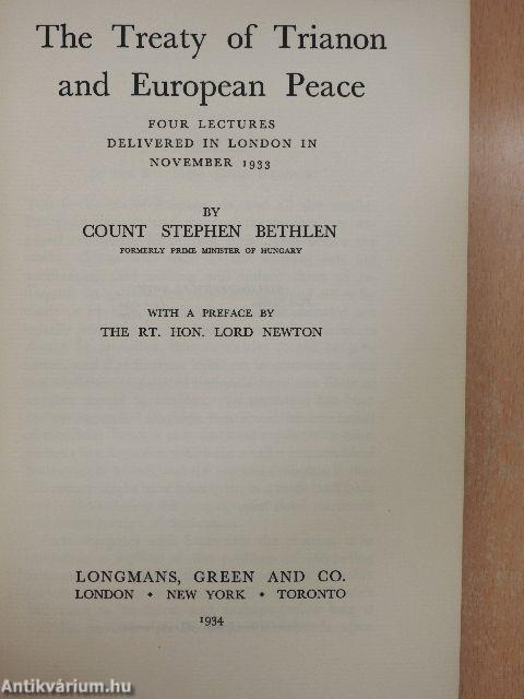 The Treaty of Trianon and European Peace