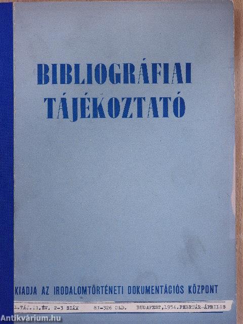 Bibliográfiai tájékoztató 1954. február-április 