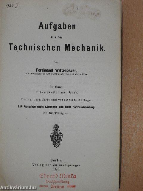 Aufgaben aus der Technischen Mechanik III.