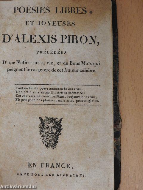 Poésies libres et joyeuses d'Alexis Piron