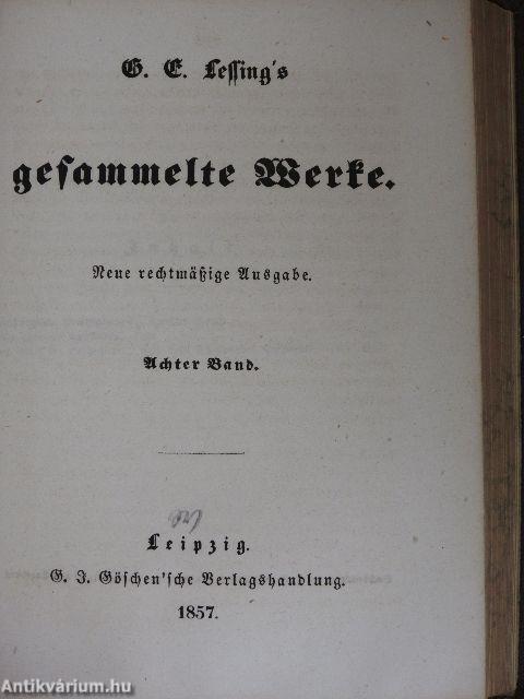 G. E. Lessing's gesammelte Werke VII-VIII. (gótbetűs)