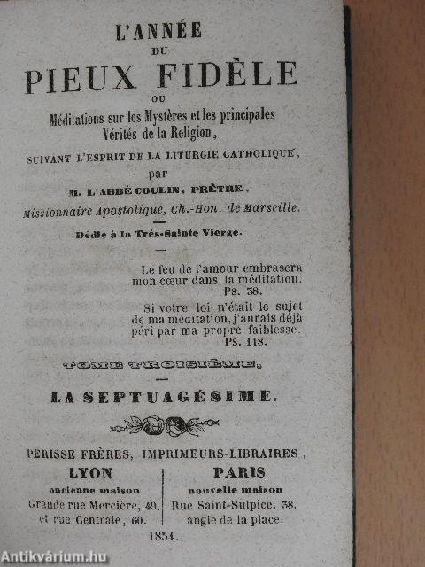 L'année du pieux fidele - La septuagésime