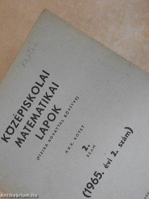 Középiskolai matematikai lapok 1965/2.