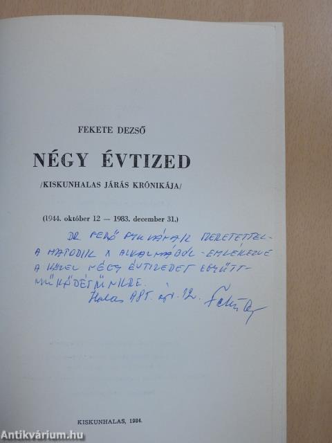 Négy évtized (dedikált példány)