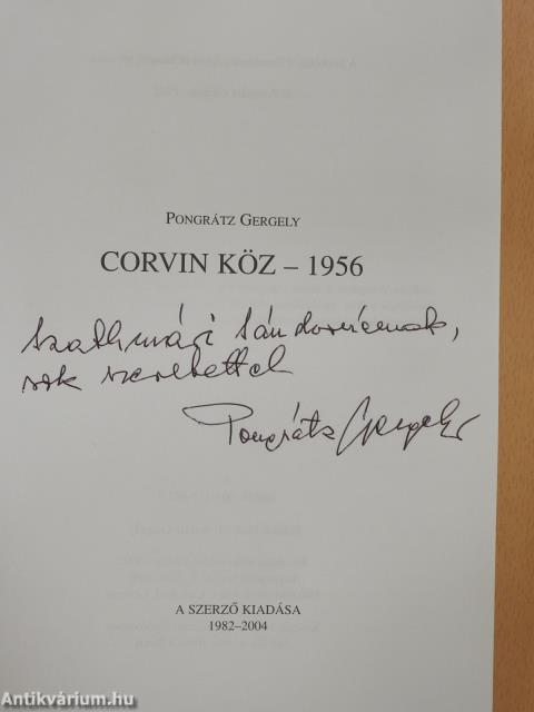 Corvin köz - 1956 (dedikált példány)