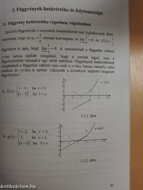 A függvénytan elemei, határértékszámítás