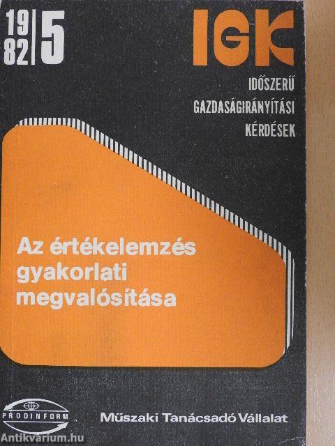 Az értékelemzés gyakorlati megvalósítása