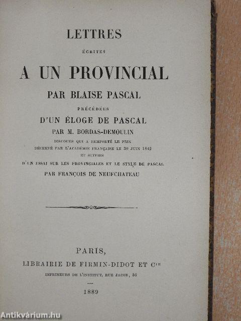 Lettres Écrites a un Provincial