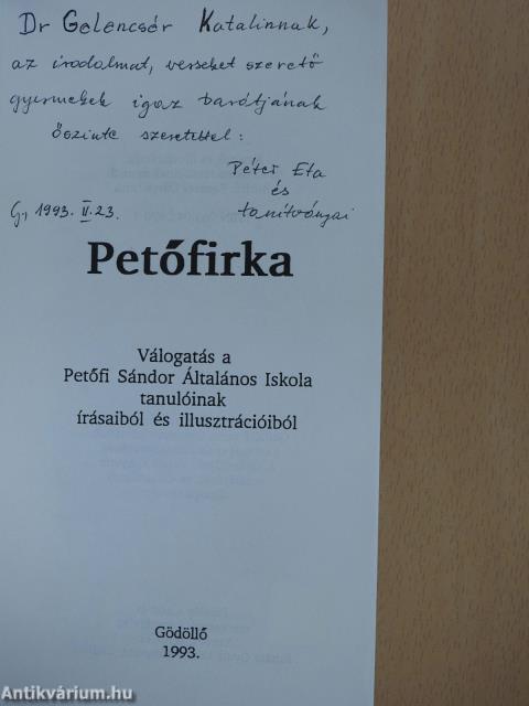 Petőfirka (dedikált példány)