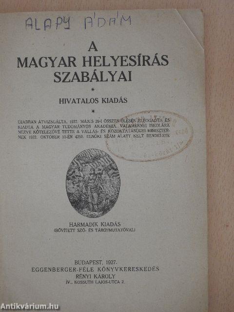 A magyar helyesírás szabályai