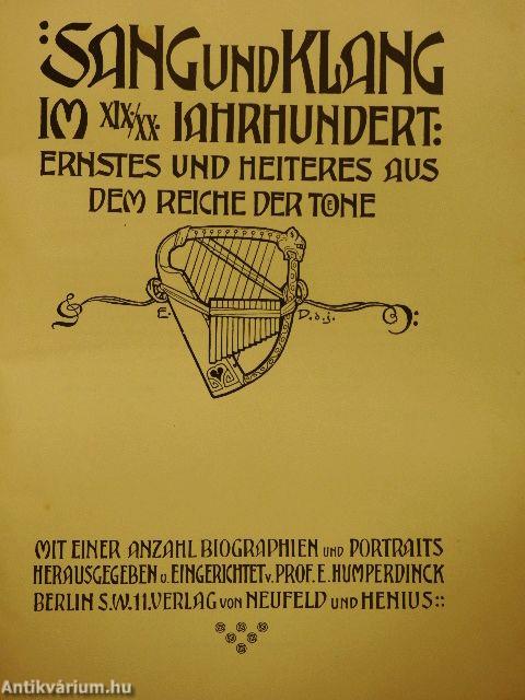 Sang und Klang im XIX/XX. Jahrhundert IV.