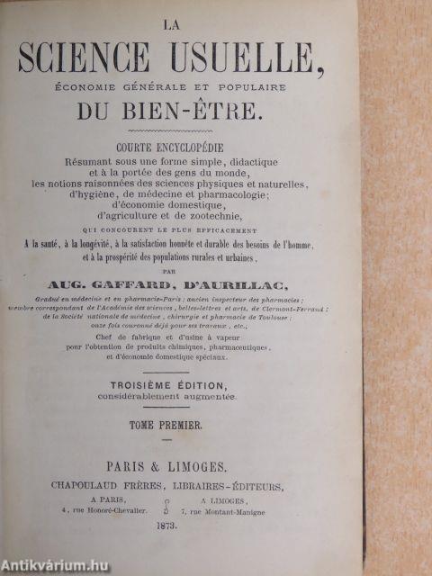 La science usuelle, économie générale et populaire du bien-etre I.