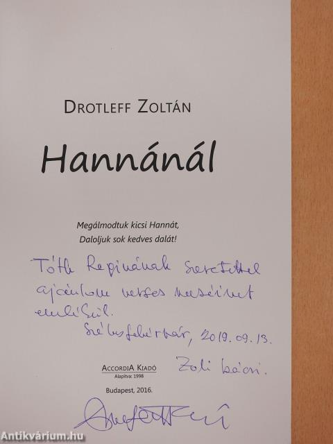 Hannánál (dedikált példány)