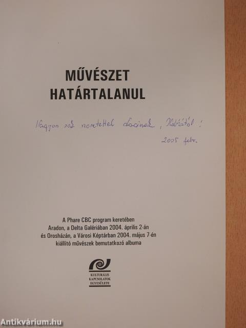 Művészet határtalanul (dedikált példány)