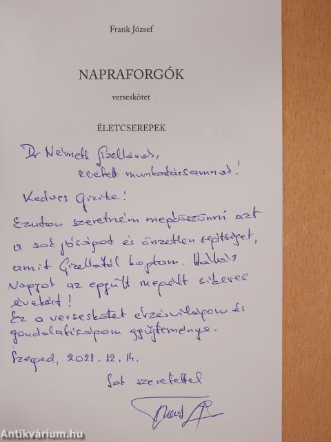 Napraforgók (dedikált példány)