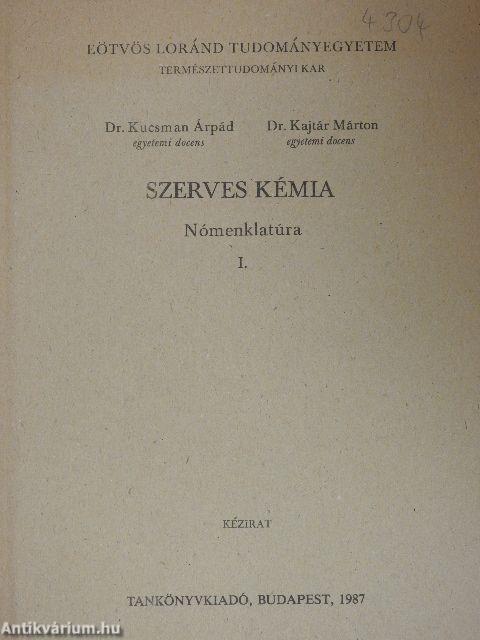 Szerves kémia I.