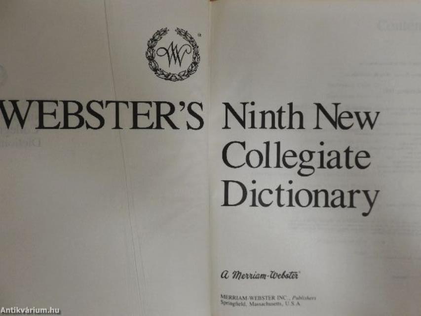 Webster's Ninth New Collegiate Dictionary