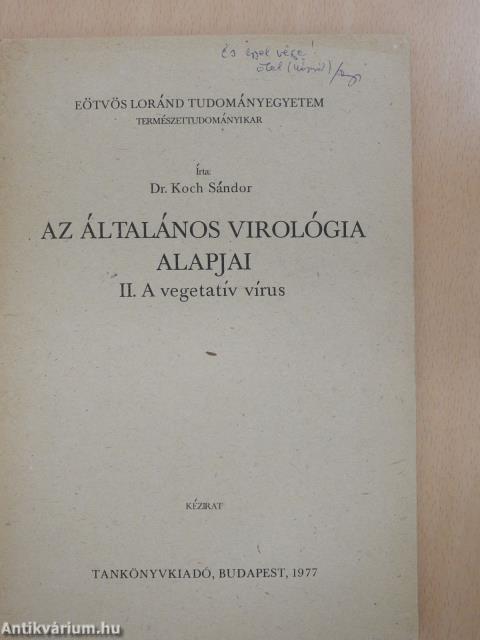 Az általános virológia alapjai II. (dedikált példány)