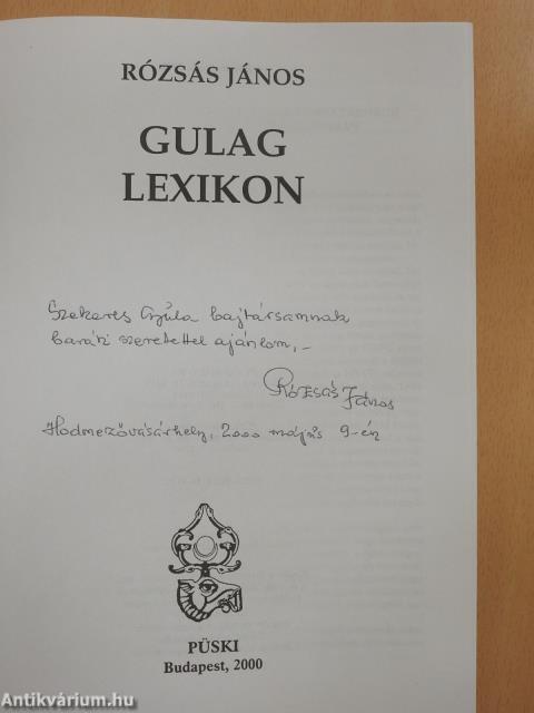 Gulag lexikon (dedikált példány)