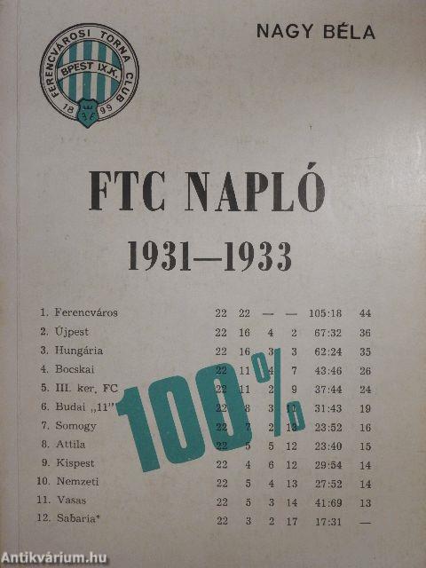 FTC Napló 1931-1933