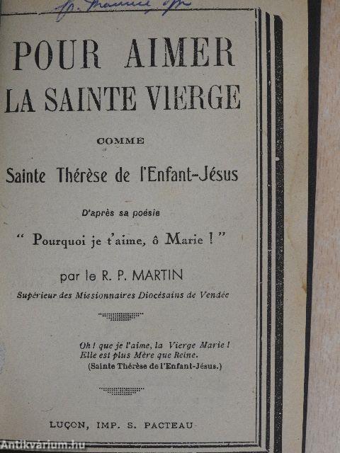 Pour aimer la Sainte Vierge