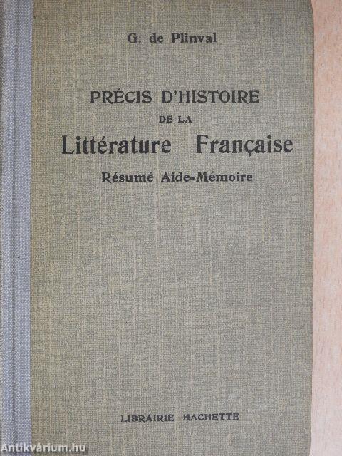 Précis d'histoire de la Littérature Francaise