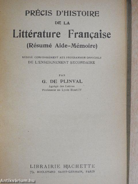 Précis d'histoire de la Littérature Francaise