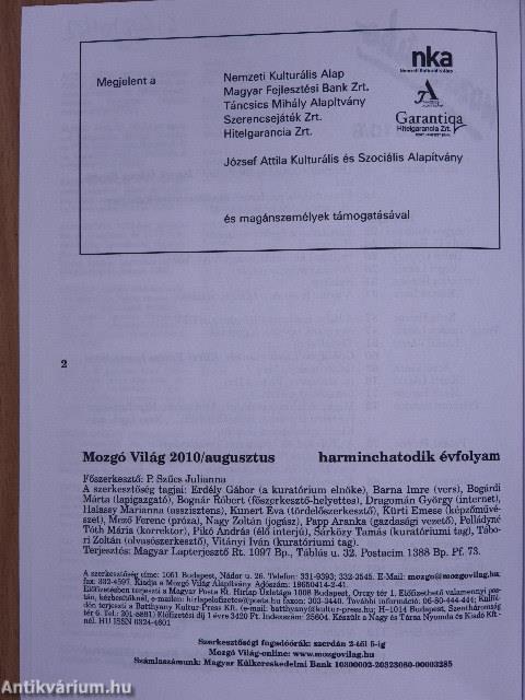 Mozgó Világ 2010. augusztus