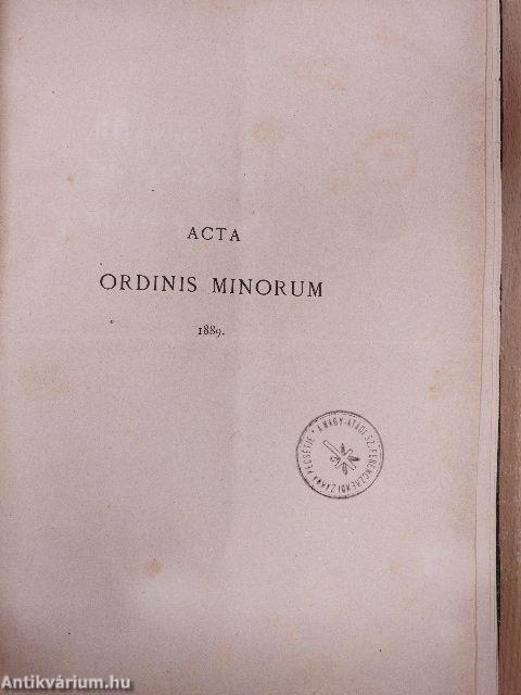 Acta Ordinis Minorum 1889-1891 (vegyes számok) (31 db)