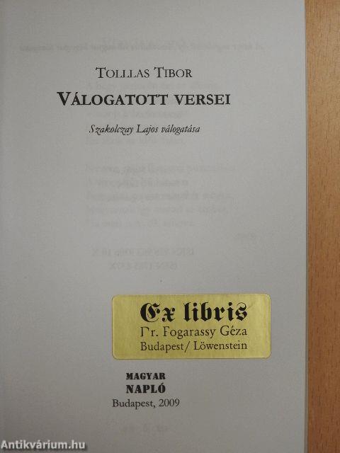 Tollas Tibor válogatott versei