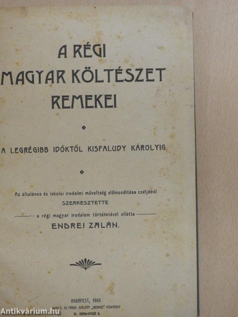 A régi magyar költészet remekei