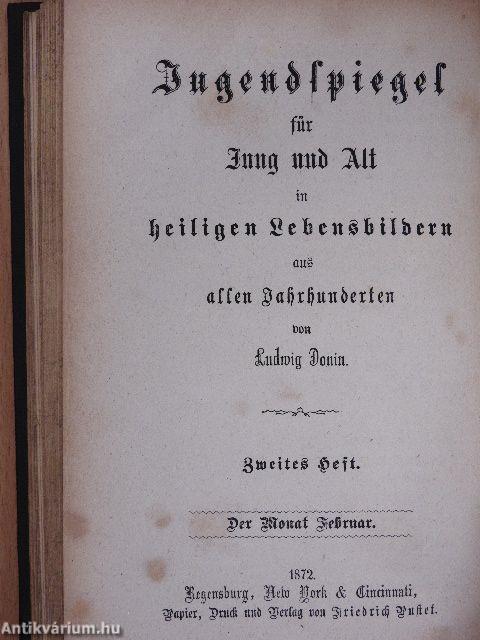 Jugendspiegel für Jung und Alt in heiligen Lebensbildern aus allen Jahrhunderten Der Monat Januar bis Juni 1872. (fél évfolyam) (gótbetűs)